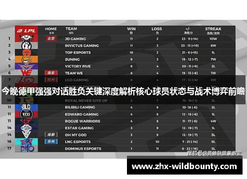 今晚德甲强强对话胜负关键深度解析核心球员状态与战术博弈前瞻